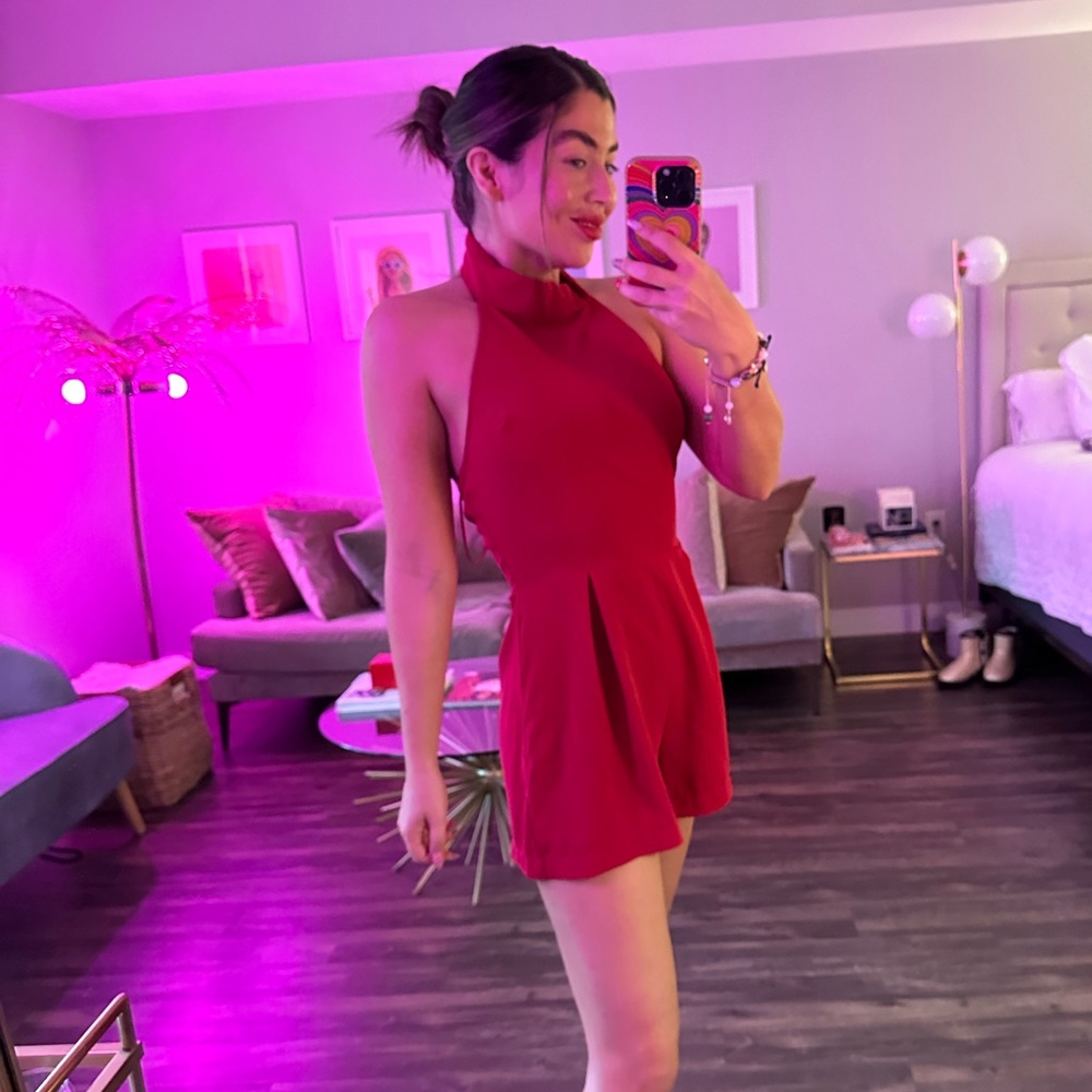ASTR | Pink Halter Romper Medium